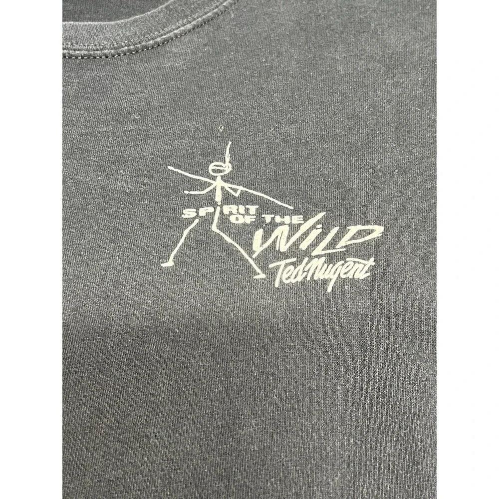 Ted Nugent T-Shirt Adult XL Black Spirit of The Wild I Keep I Beer Faded‎